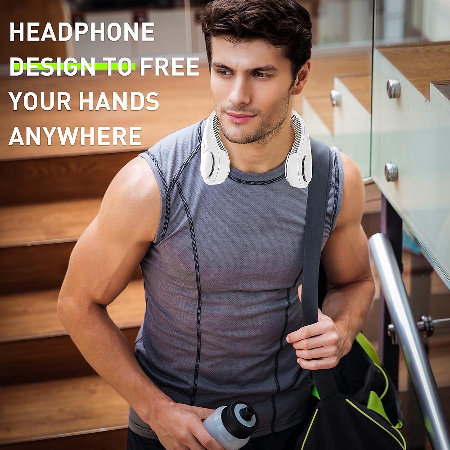Portable Neck Fan – Hands-Free Bladeless Cooling Fan | USB Rechargeable | 3 Speed Modes